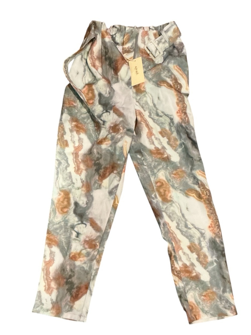 NWT A Peach Print Design Pants/ Belt